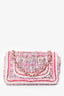 Pre-loved Chanel™ 2018-19 Pink/Cream Tweed CC Rectangular Braid Flap Bag