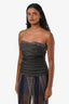 La Perla Brown Wool Mesh Overlay Bustier Top Size 44