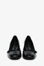 Stuart Weitzman Black Patent Button Block Heel Size 5