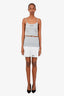 Miu Miu 2025 Grey/White Poplin Jersey Mini Skirt Size 36