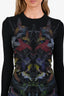 Alexander McQueen Black Floral Long Sleeve Midi Dress Estimated Size S