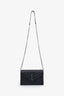 Saint Laurent Black Grained Leather Wallet On Chain