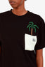 Loewe Black Cotton Knit Anagram Embellished Palm Tree T-Shirt Size S