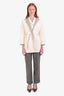 Celine Black Wool Houndstooth Drawstring Trousers Size 36