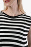 Pleats Please Issey Miyake Black/White Striped Sleeveless Dress Size 3