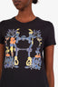 Hermès Black 'Della Cavalleria' T-shirt Dress Size 34