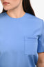 Miu Miu 2024 Blue Distressed Hem Short Sleeve Mini Dress Size 42
