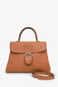 Delvaux Brown Grained Calfskin Brillant GM with Strap