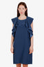 Victoria Victoria Beckham Satin Ruffle Sleeveless Dress Size 8