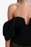 Cult Gaia Black Linen Samantha Cropped Short Sleeve Top Size S