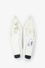 Prada White Leather 'Floral Appliqué' Ballet Flat Size 38.5