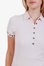 Burberry Brit Light Pink Cotton Pique Puff Sleeve Polo Shirt Size S