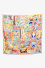Hermès Orange Multicolour Silk 'Exposition Universelle' Silk Scarf 90
