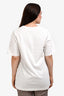 Christian Dior White Cotton Metallic Embroidered CD T-Shirt Size L