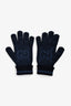 Gucci Blue Cashmere Jacquard Monogram Gloves