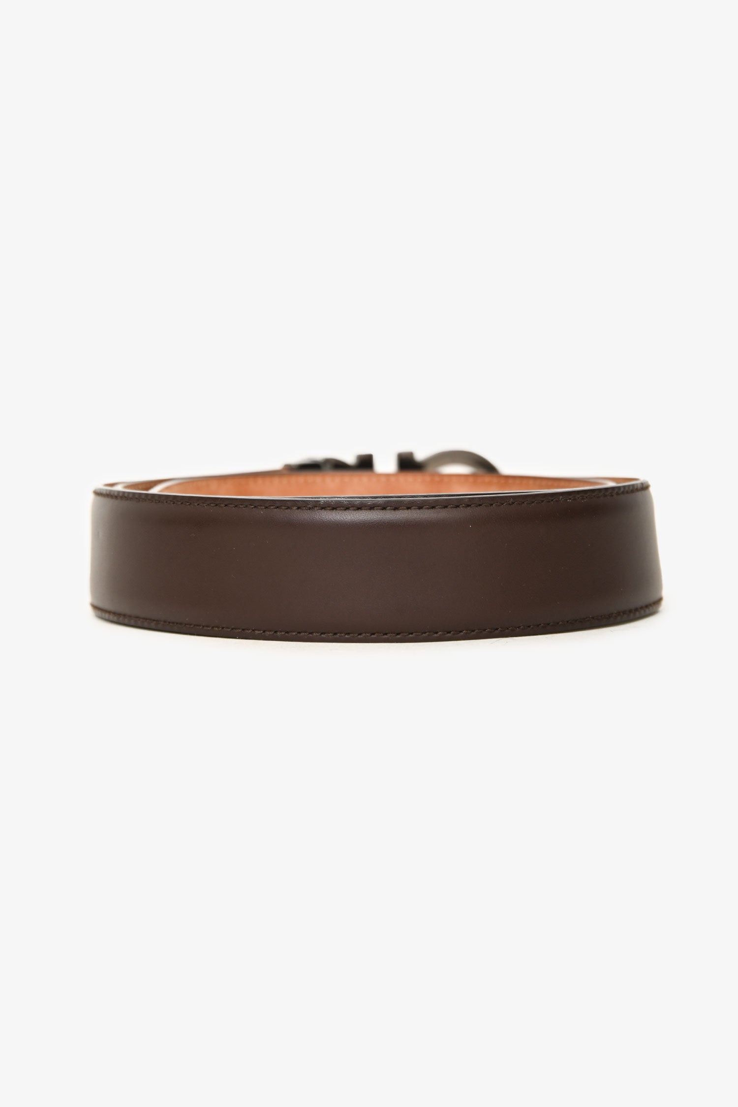 Salvatore Ferragamo Brown Leather Gancini Belt Size 90 – Mine & Yours