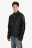 Versace Black Leather Biker Jacket Size 52 Mens