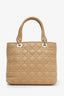 Christian Dior 2010 Beige Cannage Leather Soft Lady Dior Tote