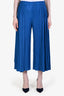 Pleats Please Issey Miyake Blue Pleated Cropped Pants Size S
