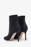 Manolo Blahnik Black Glitter Accents Ankle Boots Size 36.5