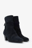 Celine Black Suede Buckle Ankle Boots Size 37