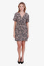 Isabel Marant White/Multicolour Silk Flower Print Rouched Dress Size XS