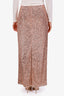 Tom Ford Rose Gold Sequin Midi Skirt Size 44