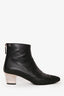 Pre-loved Chanel™ 2018 Black Leather Canvas Interlocking CC Logo Boots Size 38