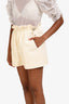 Hermès White Leather Lambskin Paperbag Waist Shorts Size 34