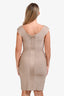 Herve Leger Beige Bondage Midi Dress Size M