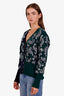 Thom Browne Navy/Green Virgin Wool Patterned Cardigan Size 48