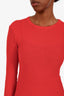 Reformation Red Ribbed Long Sleeve Shirt Size XS