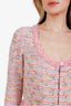Alexis Pink/Yellow Tweed Long Sleeve Mini Dress Size L