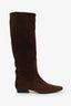 Staud Brown Suede Wally Knee-High Boots Size 40
