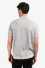 Louis Vuitton Grey Cotton Silk Blend Monogram Short Sleeve Polo Shirt Size L Mens