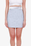 Miu Miu 2021 Blue Crystal-Embroidered Cady Mini Skirt Size 38