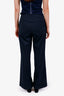 Sandro Navy Blue Pin Stripe Straight Leg Pants Size 36