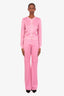 Versace Pink Silk Cardigan + Pants Size 38 and 44