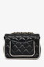 Pre-loved Chanel™ 2025 Black/White Lambskin Leather Crossbody Bag