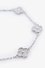 Van Cleef & Arpels 18K White Gold Diamond 6-Motif Sweet Alhambra Bracelet