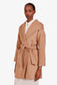 Max Mara Brown Camel Hooded Belted Rialto Short Coat Size 2