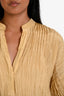 Vince Gold Silk Short Sleeve Blouse Size M