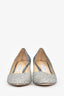 Jimmy Choo Blue Silver Ombre Coarse Glitter 'Romy 60' Pumps Size 41.5