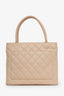 Pre-loved Chanel™ 2008-09 Beige Quilted Caviar Medallion Tote Bag