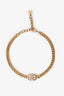 Collier ras-du-cou Chanel™ 22A d’occasion à maillons chaîne CC dorés et ornés de cristaux