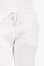 Thom Browne White Cotton Ribbed Red/Navy Stitch Joggers Size 38