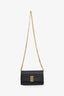 Burberry Black Calfskin Leather TB Wallet on Chain