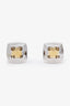 Bvlgari 18K White Gold Sugarloaf Cabochon Citrine Pyramid Stud Earrings