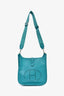 Hermès 2015 Turquoise Clemence Leather Evelyne 33 GM