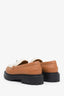 Hermès Brown Calf Leather Fur Trim Icone Loafer Size 38